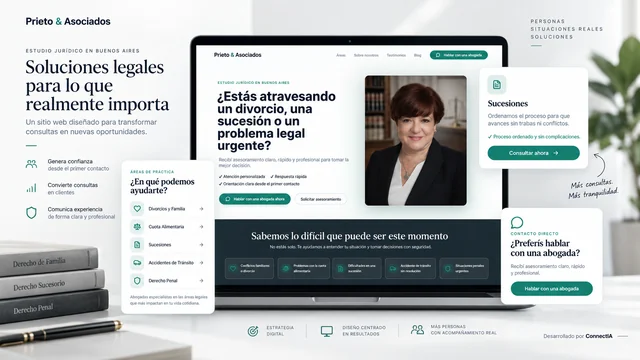 Prieto & Asociados · recorrido y funciones representados