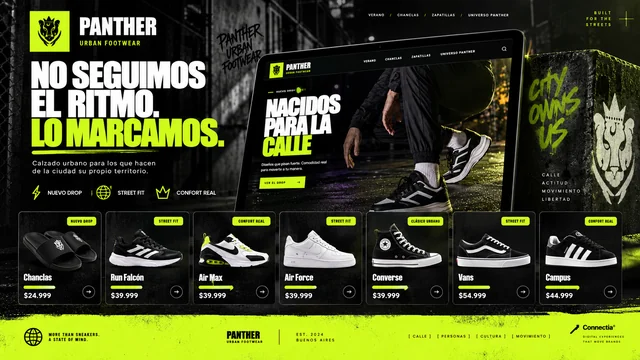 Panther · recorrido y funciones representados
